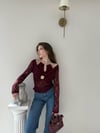 Boyun Aksesuar Detay Dantel Bluz Bordo 2112