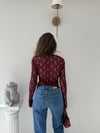 Boyun Aksesuar Detay Dantel Bluz Bordo 2112