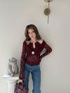 Boyun Aksesuar Detay Dantel Bluz Bordo 2112