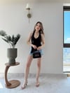 Boyundan Bağlamalı Asimetrik Kesim Aksesuar Detay Sandy Bluz Siyah 2268