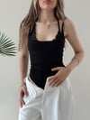 Boyundan Bağlamalı Dantel Detay Sırt Dekolte Bodysuit Siyah 2149