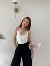 Boyundan Bağlamalı Dantel Detay Sırt Dekolte Bodysuit Beyaz 2149