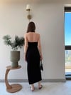 Burgulu Bel Dekolte ve Aksesuar Detay Sandy Elbise Siyah 2349
