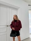 ÇİFT CEP BUKLET KISA CEKET BORDO