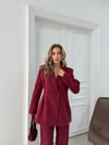 ÇİFT DÜĞME BLAZER CEKET VE PANTOLONLU DOUBLE KUMAŞ İKİLİ TAKIM BORDO KO-1101