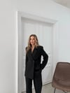 ÇİFT DÜĞME BLAZER CEKET VE PANTOLONLU DOUBLE KUMAŞ İKİLİ TAKIM SİYAH KO-1101