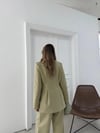 ÇİFT DÜĞME BLAZER CEKET VE PANTOLONLU DOUBLE KUMAŞ İKİLİ TAKIM YEŞİL KO-1101