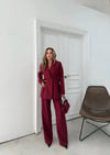 ÇİFT DÜĞME BLAZER CEKET VE PANTOLONLU DOUBLE KUMAŞ İKİLİ TAKIM BORDO KO-1101