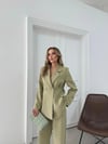 ÇİFT DÜĞME BLAZER CEKET VE PANTOLONLU DOUBLE KUMAŞ İKİLİ TAKIM YEŞİL KO-1101