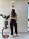 Çift Düğme Ön Pile Detay Havuç Double Pantolon Mürdüm 2218