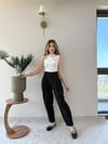 Çift Düğme Ön Pile Detay Havuç Double Pantolon Siyah 2218