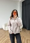 Çift Fermuarlı Triko Hırka Bej 2549