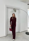 ÇITÇIT DETAY HIRKA VE PANTOLONLU TRİKO İKİLİ TAKIM BORDO
