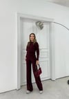 ÇITÇIT DETAY HIRKA VE PANTOLONLU TRİKO İKİLİ TAKIM BORDO