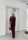 ÇITÇIT DETAY HIRKA VE PANTOLONLU TRİKO İKİLİ TAKIM BORDO