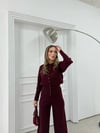 ÇITÇIT DETAY HIRKA VE PANTOLONLU TRİKO İKİLİ TAKIM BORDO