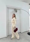 ÇITÇIT DETAY HIRKA VE PANTOLONLU TRİKO İKİLİ TAKIM KREM