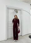 ÇITÇIT DETAY HIRKA VE PANTOLONLU TRİKO İKİLİ TAKIM BORDO
