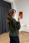 Çizgili 19 Baskılı Sweat Yeşil 2560