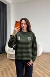 Çizgili 19 Baskılı Sweat Yeşil 2560
