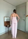 Çizgili Fermuarlı Yelek ve Pantolonlu Su Yolu İkili Takım Pembe 2360