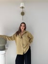 Çizgili Oversize Tensel Gömlek Camel 2094