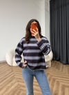 Çizgili Sweat Antrasit 2558