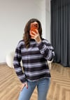 Çizgili Sweat Antrasit 2558