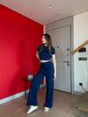 Crop ve Pantolonlu Modal İkili Takım Lacivert 2197