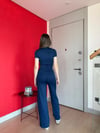 Crop ve Pantolonlu Modal İkili Takım Lacivert 2197