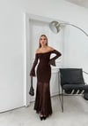 DANTEL İSPANYOL KOL MADONNA ELBİSE KAHVE