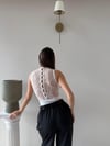 Degaje Yaka Dantel Detay Bodysuit Beyaz 2083