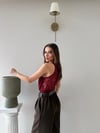 Degaje Yaka Dantel Detay Bodysuit Bordo 2083
