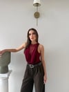 Degaje Yaka Dantel Detay Bodysuit Bordo 2083