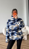 Dik Yaka Fermuar Detay Desenli Polar Sweat Mavi 2516