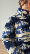 Dik Yaka Fermuar Detay Desenli Polar Sweat Mavi 2516