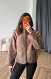 Dik Yaka Fermuarlı Teddy Mont Kahve 2540