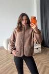 Dik Yaka Fermuarlı Teddy Mont Kahve 2540