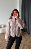 Dik Yaka Fermuarlı Teddy Mont Vizon 2540