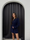 DÜĞMELİ BELDEN OTURTMALI BLAZER CEKET LACİVERT