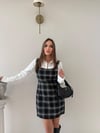Ekose Desen Elbise Ve Gömlekli İkili Takım Antrasit 2058