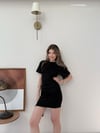 Etek Drapeli Modal Kumaş Elbise Siyah 2126