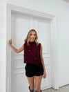 FİYONK İNCİ DETAY YAN BAĞLAMALI TRİKO SÜVETER BORDO