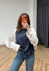 Garneli Çift Renk Sweat Lacivert 2552