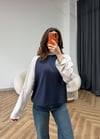 Garneli Çift Renk Sweat Lacivert 2552