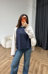 Garneli Çift Renk Sweat Lacivert 2552