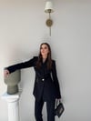 Gold Düğme Detay Blazer Ceket ve Pantolonlu Double Kumaş İkili Takım Siyah 2095