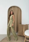 GOLD DÜĞME DETAY YELEK VE PANTOLONLU İKİLİ TAKIM YEŞİL