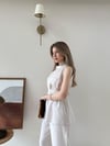 Halter Yaka Bel Bağcıklı Bluz ve Pantolonlu Tensel Modal Takım Bej 2218