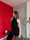 Halter Yaka Bluz ve Paça Lastikli Pantolonlu İkili Sandy Takım Siyah 2194